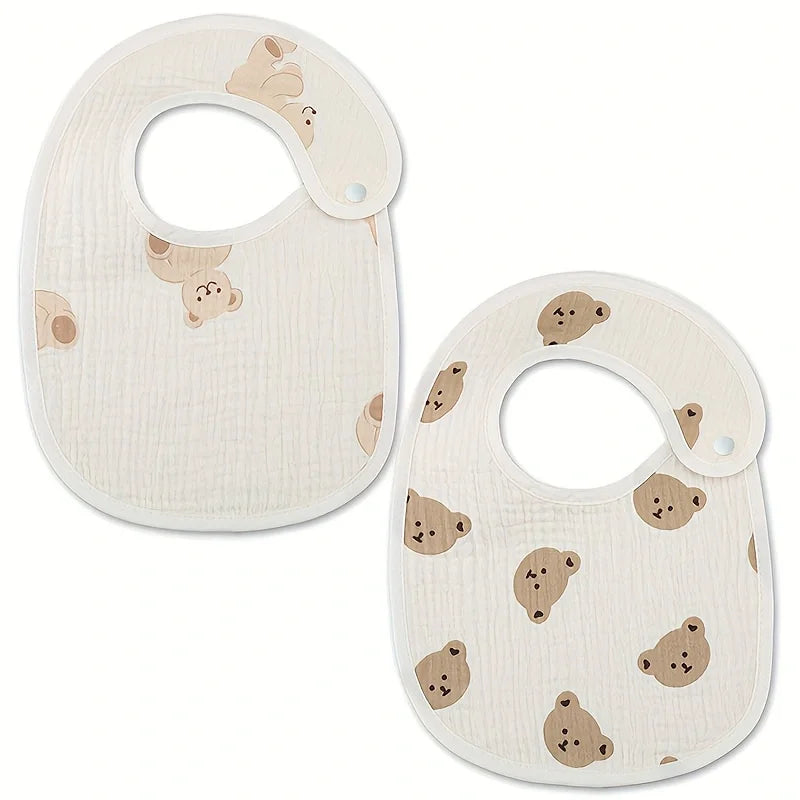 Newborn Baby Cotton Gauze Bibs Waterproof Infant Boys Girls