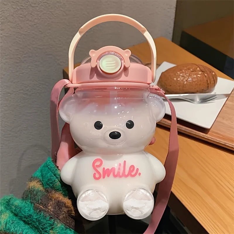 Cute Bear Cup Various Modes of Straw Kawaii Water Bottle Kid