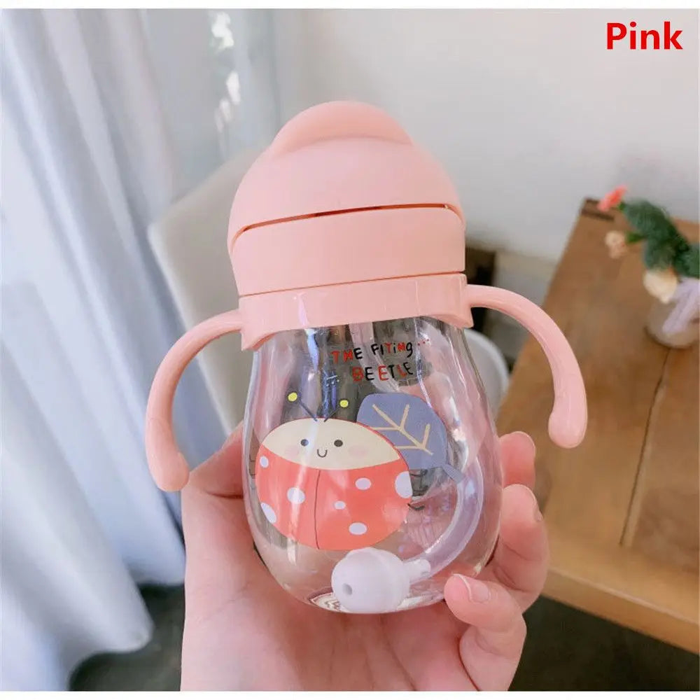 Cartoon Outdoor Child Drinking Bottle with Straw Baby Feeding