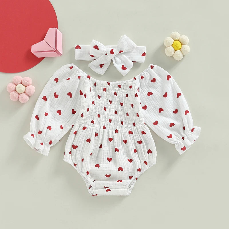 Ruffle Long Sleeve Onesie Baby Romper Newborn Girl Clothing