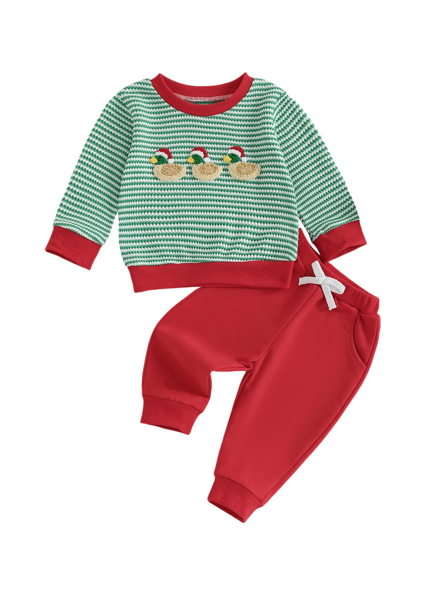 Baby Boy Holiday Festive Reindeer Applique Long Sleeve Shirt