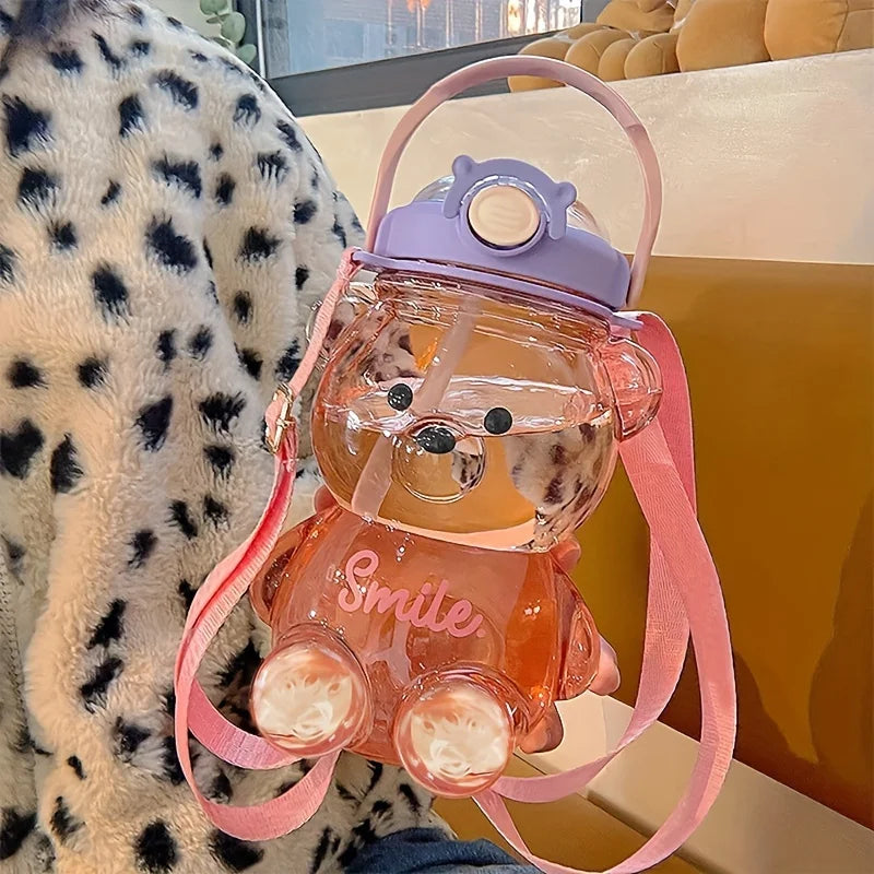 Cute Bear Cup Various Modes of Straw Kawaii Water Bottle Kid