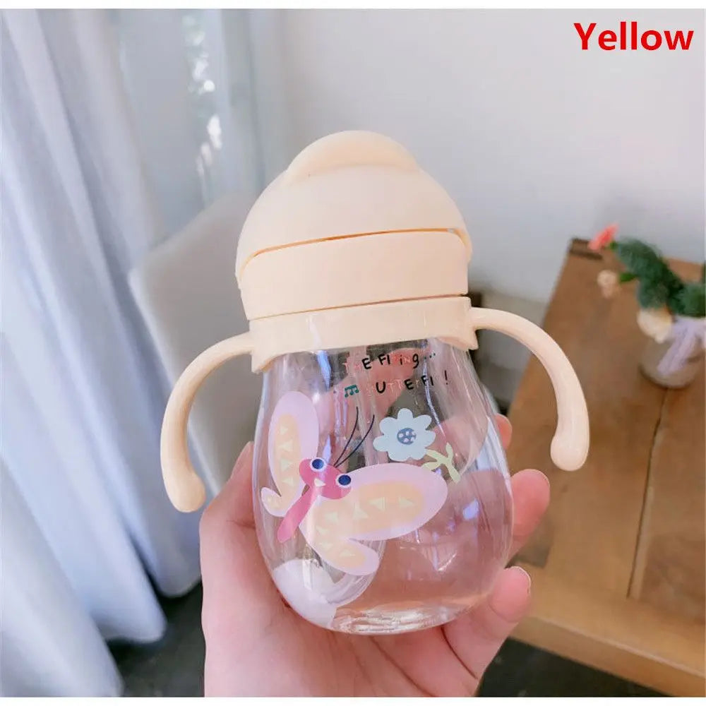 Cartoon Outdoor Child Drinking Bottle with Straw Baby Feeding