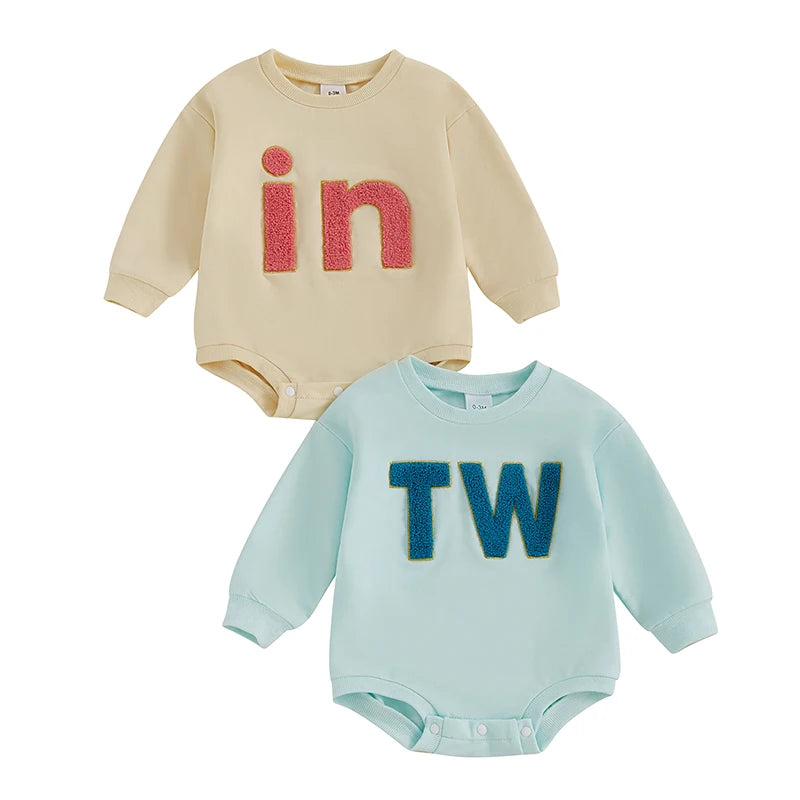 Adorable Baby Twins Matching Romper  Toddler Girl and Boy