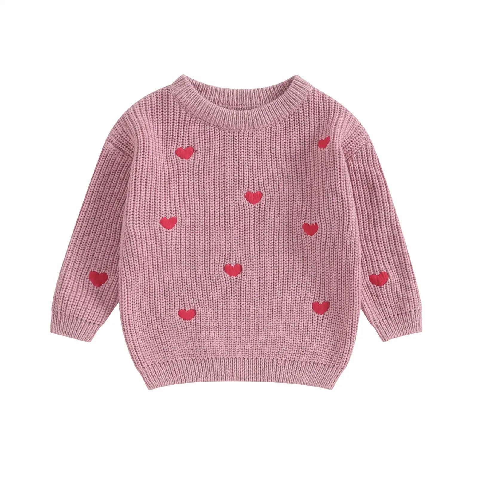 Adorable Toddler Sweaters Lovely Heart Kids Winter Jumper Tops