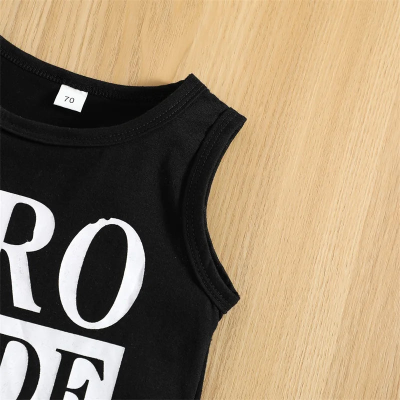 Toddler Boys Casual Summer Outfit Set featuring Neck Denim Shorts