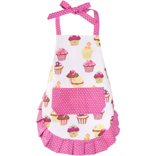 Cupcake Apron Pink Baking Bib Apron for  Kitchen Apron