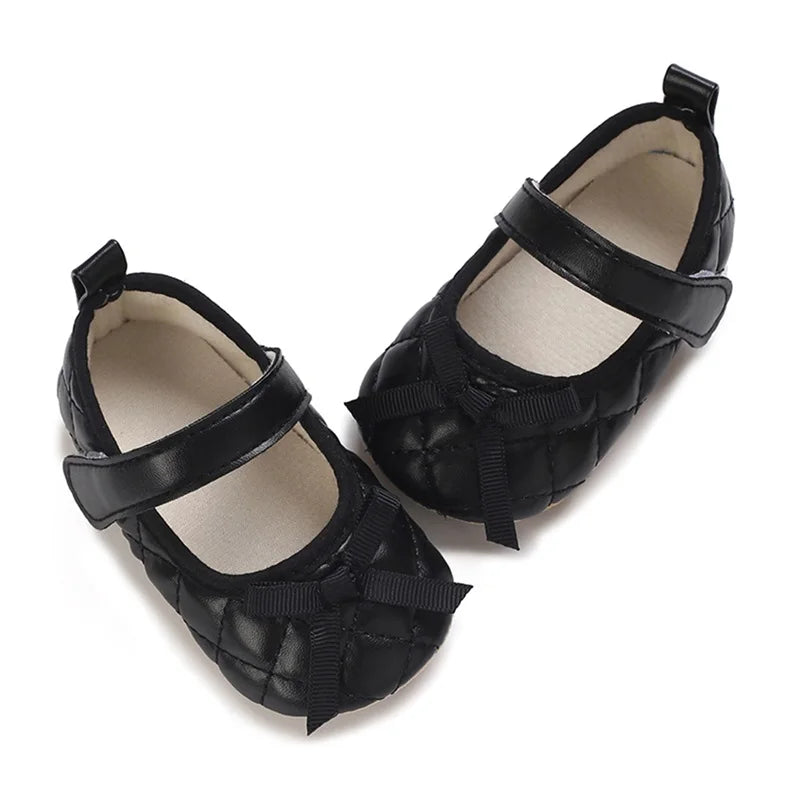 Infant Girls Sparkly Mary Jane Shoes Shiny Leather Bowknot Baby Girls