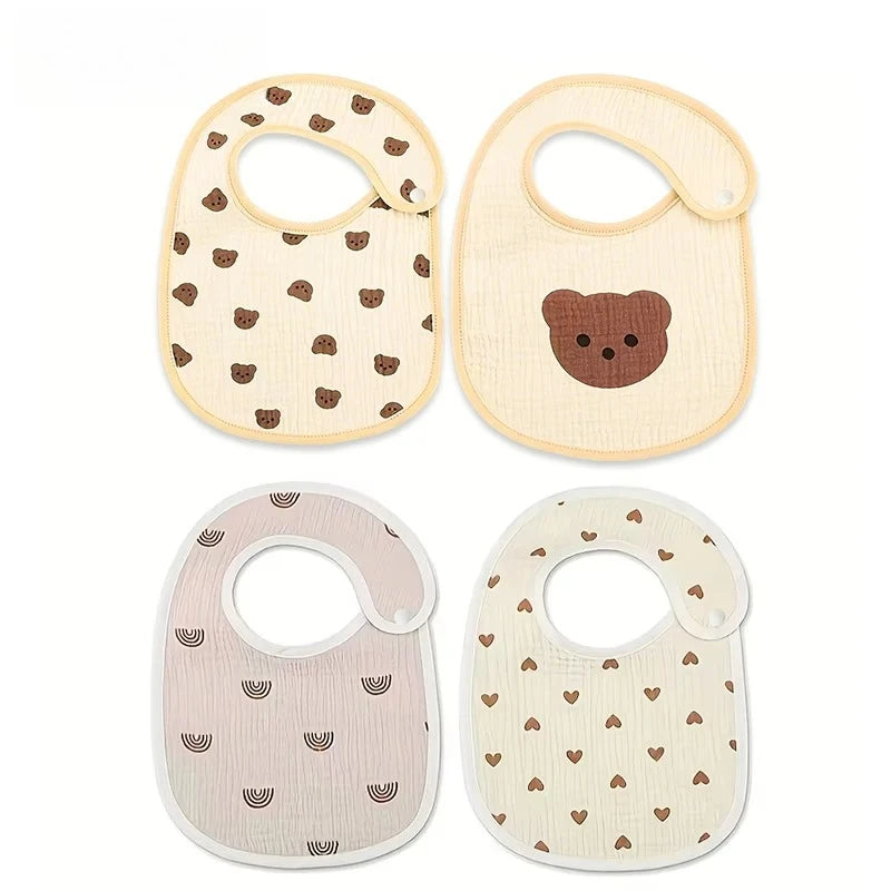 Newborn Baby Cotton Gauze Bibs Waterproof Infant Boys Girls