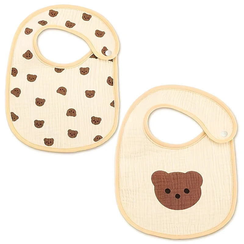 Newborn Baby Cotton Gauze Bibs Waterproof Infant Boys Girls