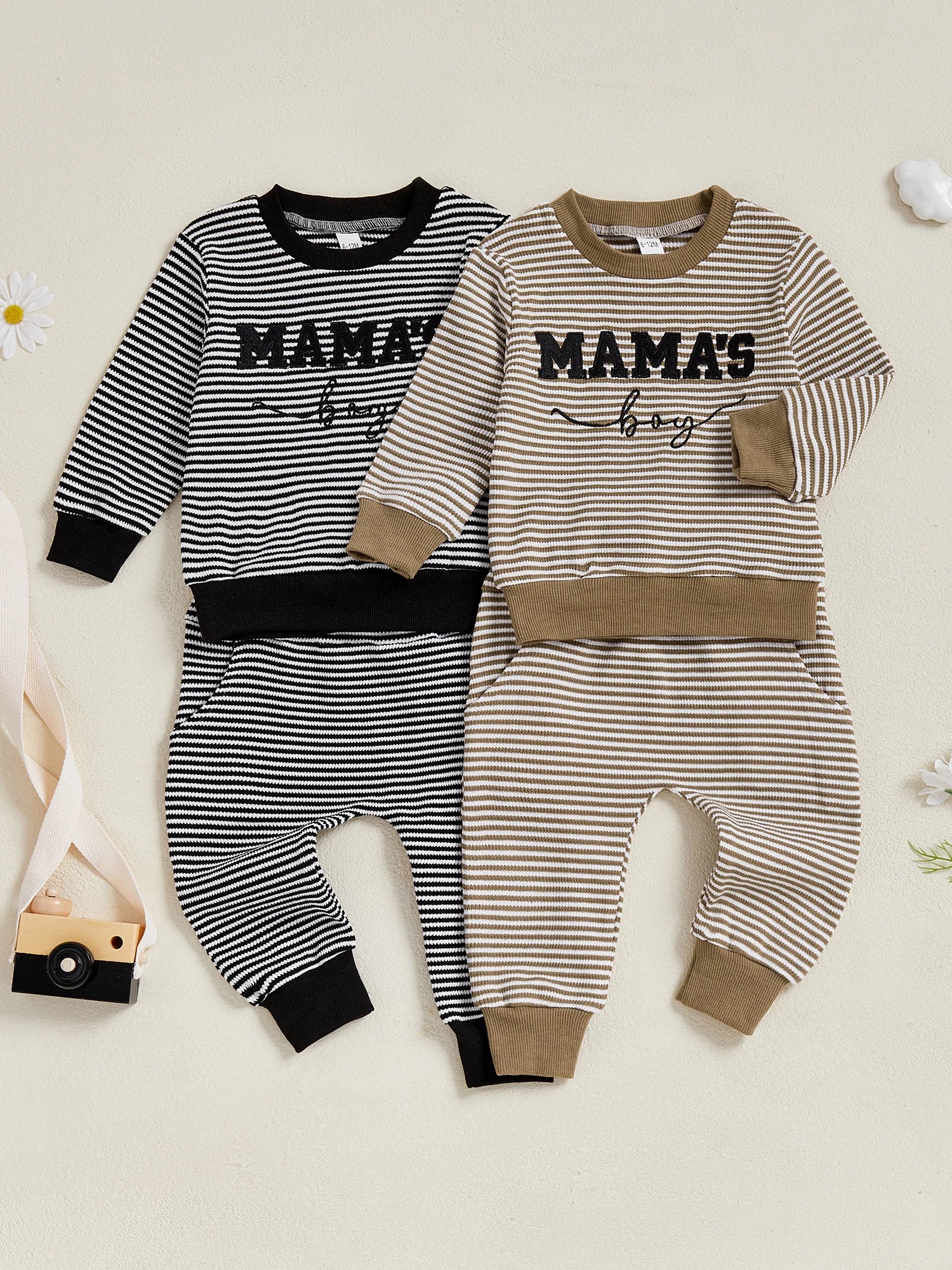 Infant Boy Autumn Ensemble with Top and Matching Pants