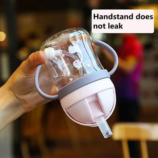 Cartoon Outdoor Child Drinking Bottle with Straw Baby Feeding