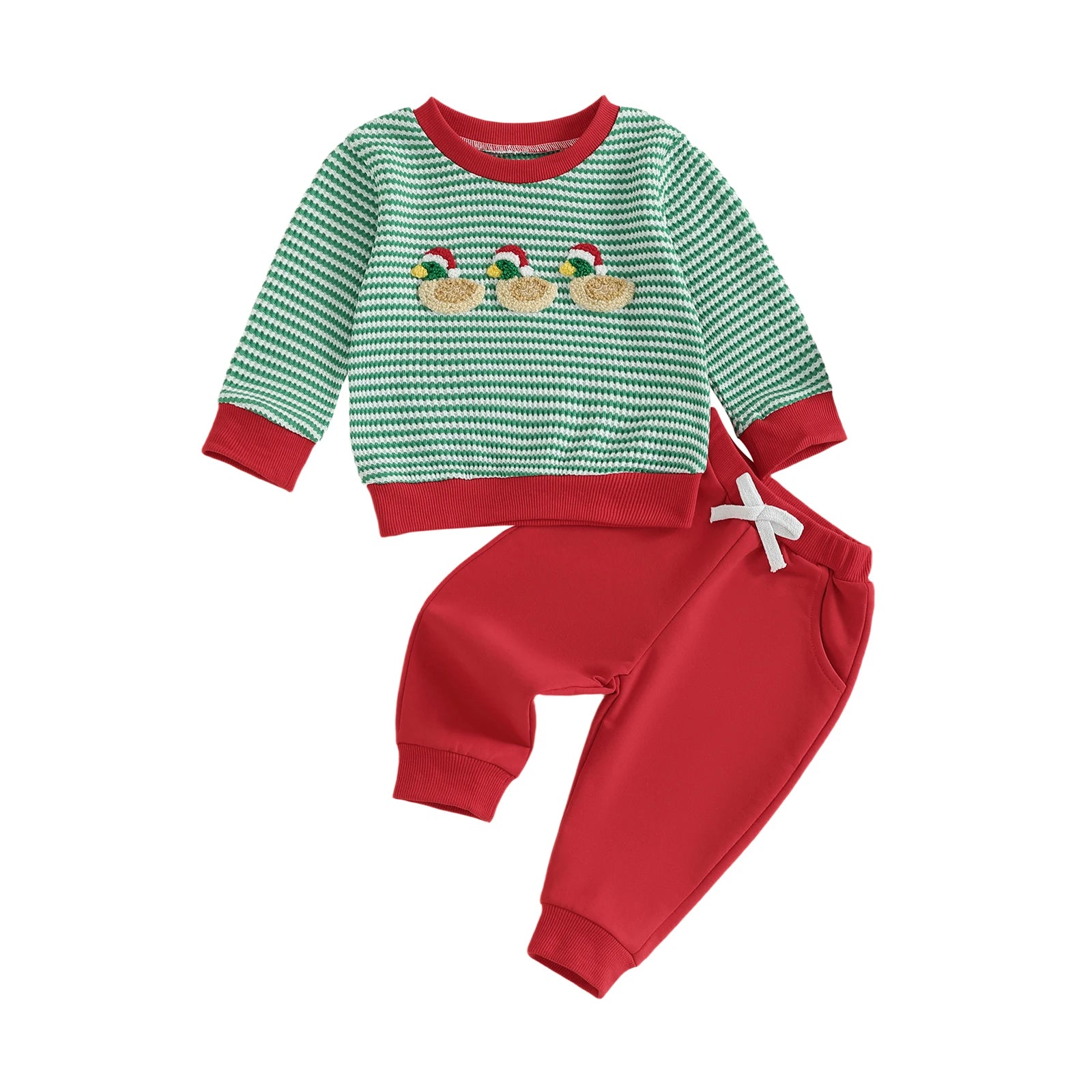Baby Boy Holiday Festive Reindeer Applique Long Sleeve Shirt