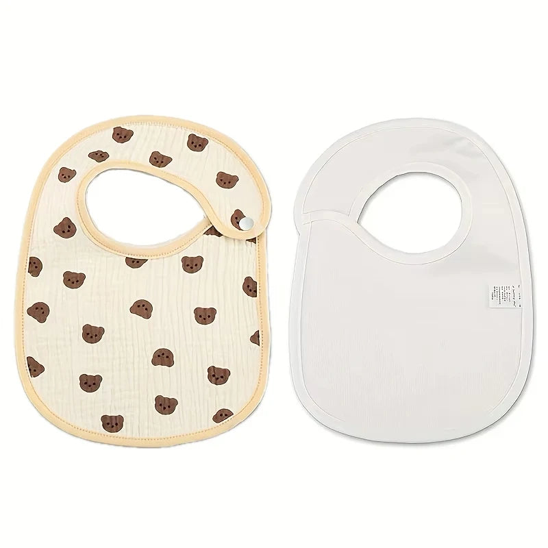 Newborn Baby Cotton Gauze Bibs Waterproof Infant Boys Girls