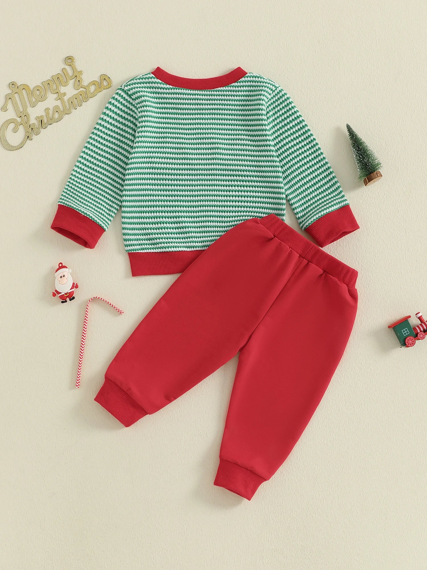 Baby Boy Holiday Festive Reindeer Applique Long Sleeve Shirt