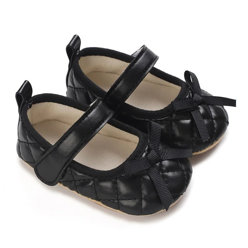 Infant Girls Sparkly Mary Jane Shoes Shiny Leather Bowknot Baby Girls