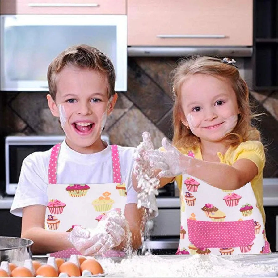 Cupcake Apron Pink Baking Bib Apron for  Kitchen Apron