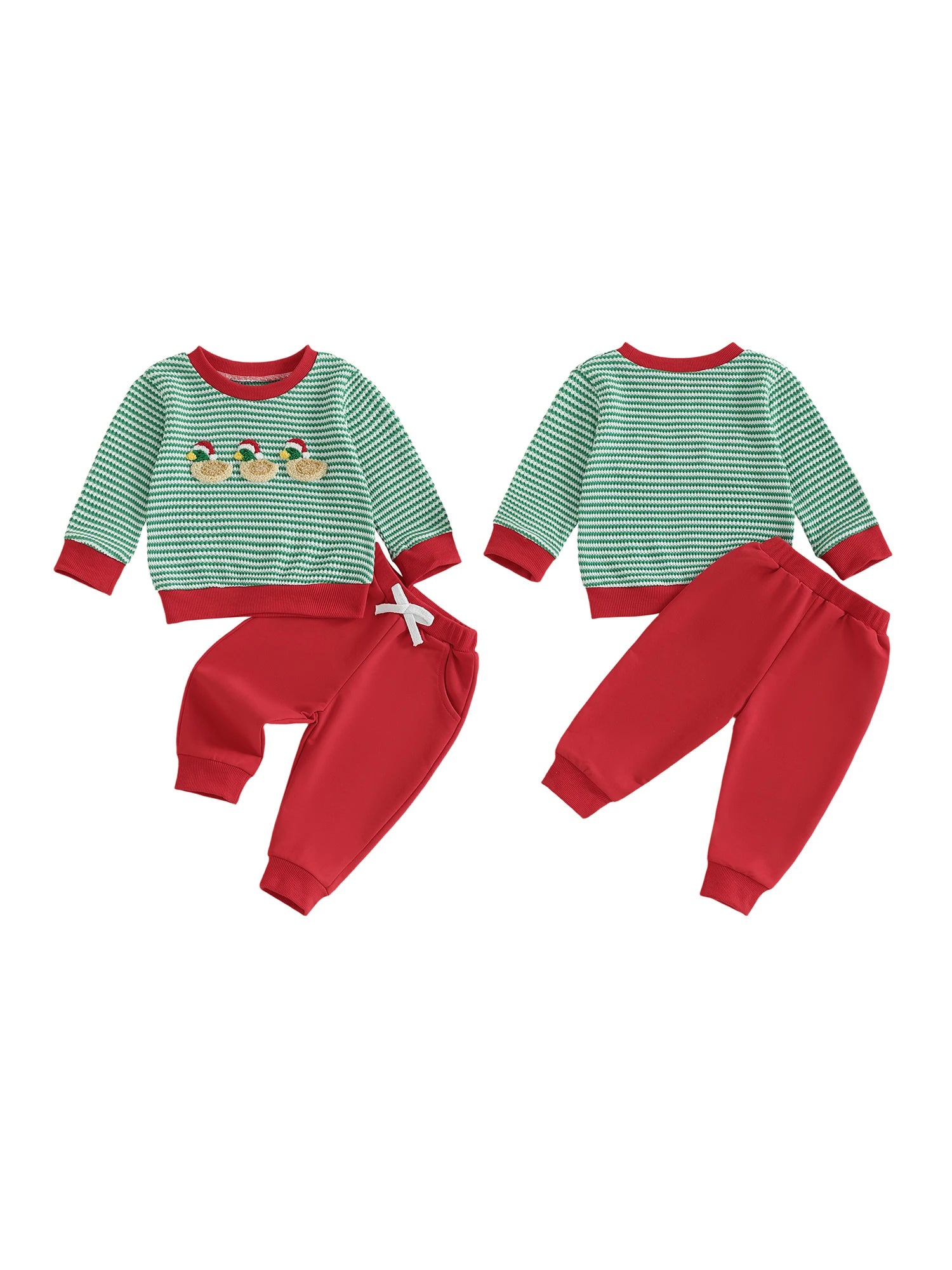 Baby Boy Holiday Festive Reindeer Applique Long Sleeve Shirt