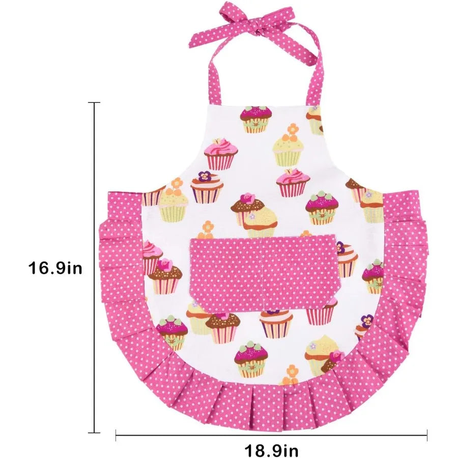 Cupcake Apron Pink Baking Bib Apron for  Kitchen Apron