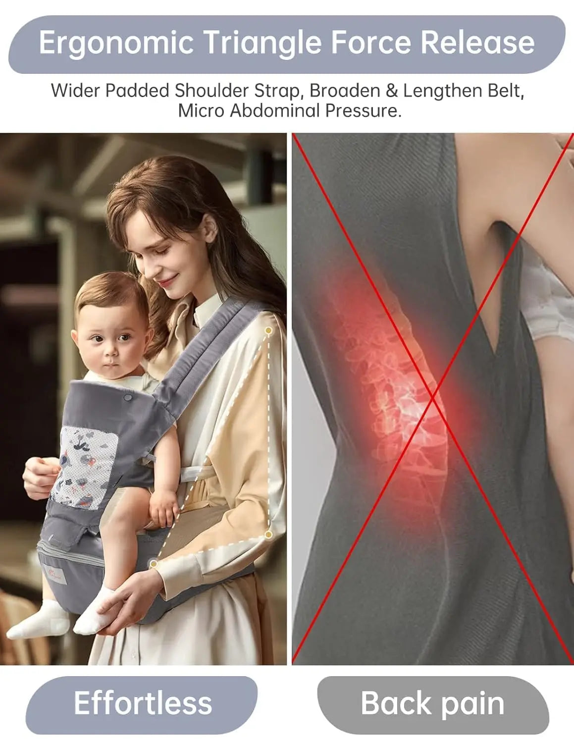 Baby Carrier Newborn to Toddler Carrier with Hood Baby Hip Carrier