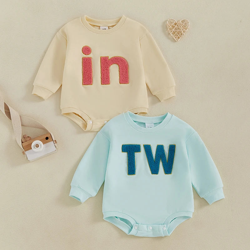 Adorable Baby Twins Matching Romper  Toddler Girl and Boy