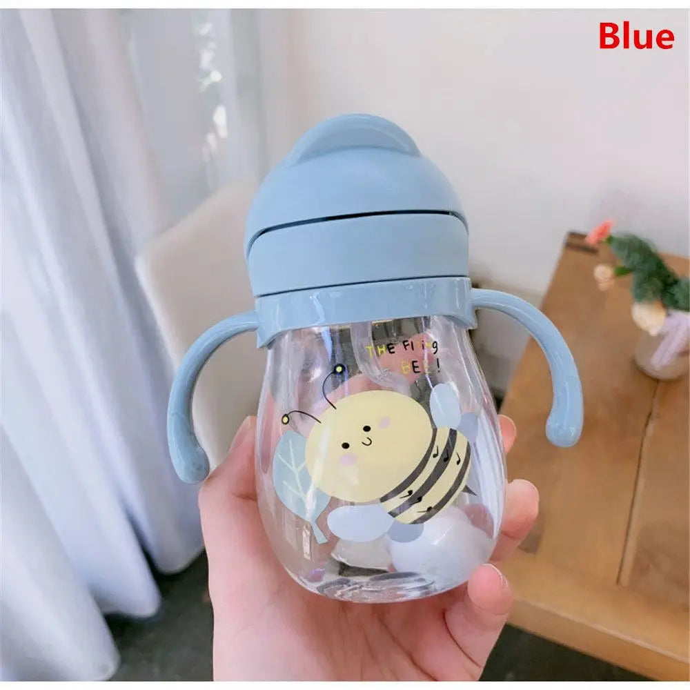 Cartoon Outdoor Child Drinking Bottle with Straw Baby Feeding